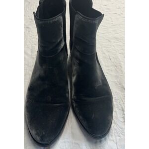 Ann Taylor Booties Velvet Gray ‎ 9 Pull On Boho Elegant Elastic Ankle